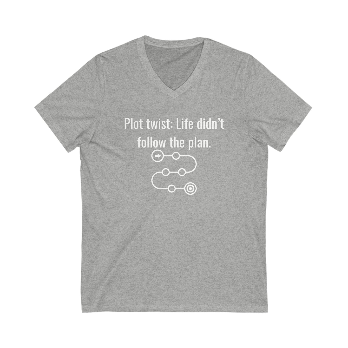 Plot twist: Life didn't follow the plan Inspirational Quote V-neck Unisex T-Shirt