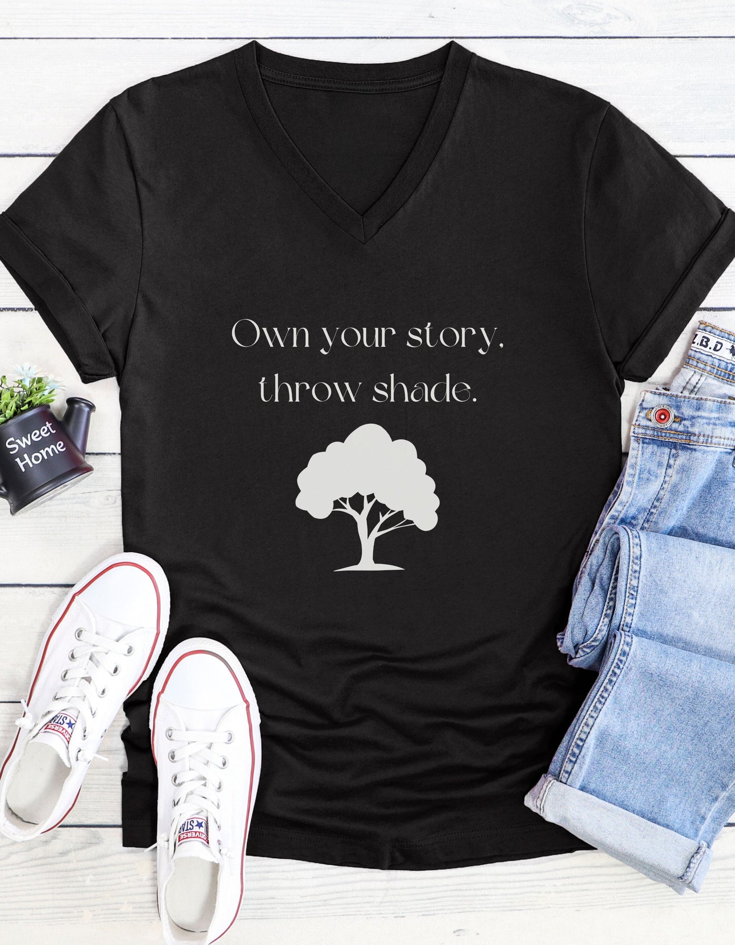 Own Your Own Story, Throw Shade, Inspirational Quote V-neck Unisex T-Shirt