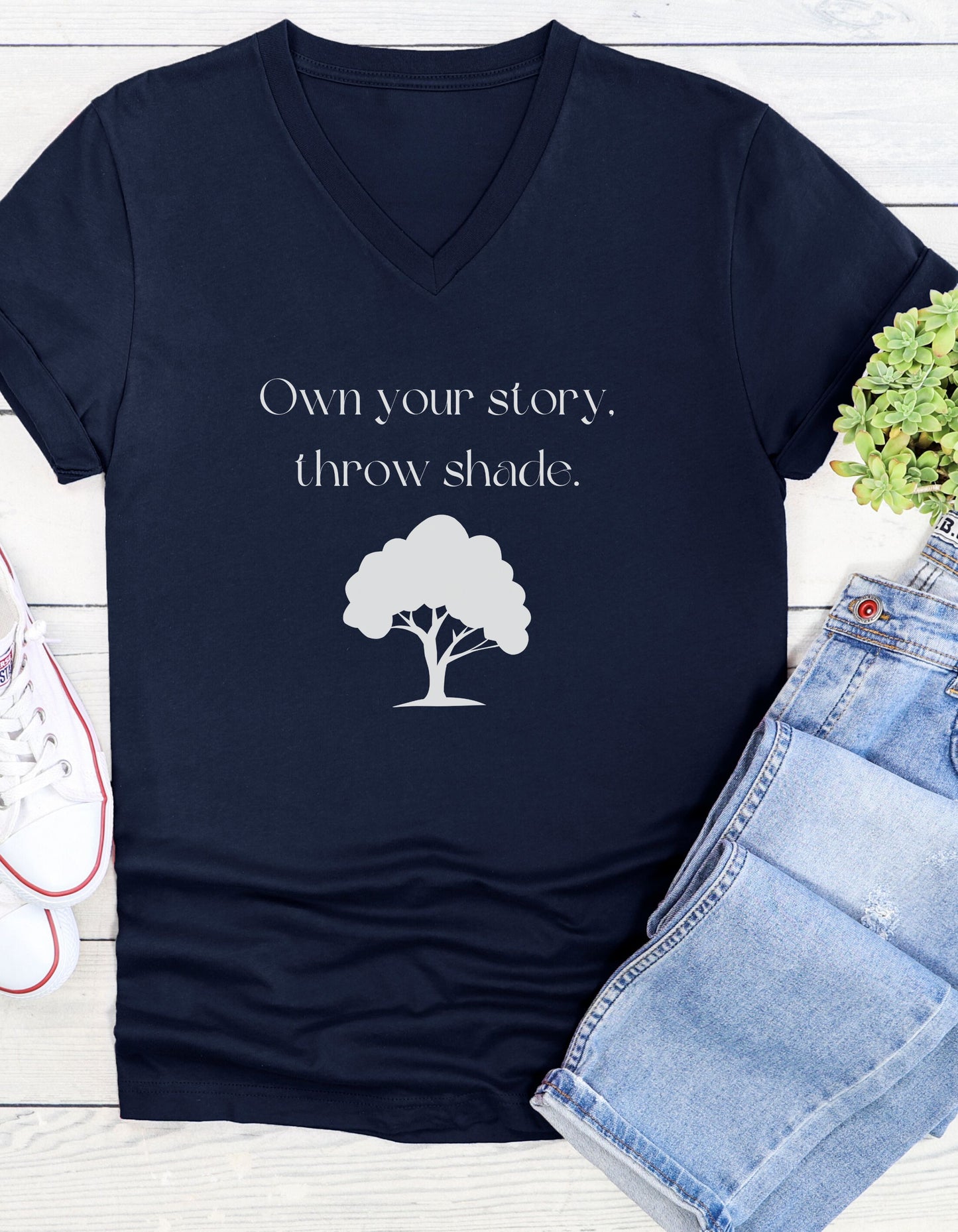 Own Your Own Story, Throw Shade, Inspirational Quote V-neck Unisex T-Shirt