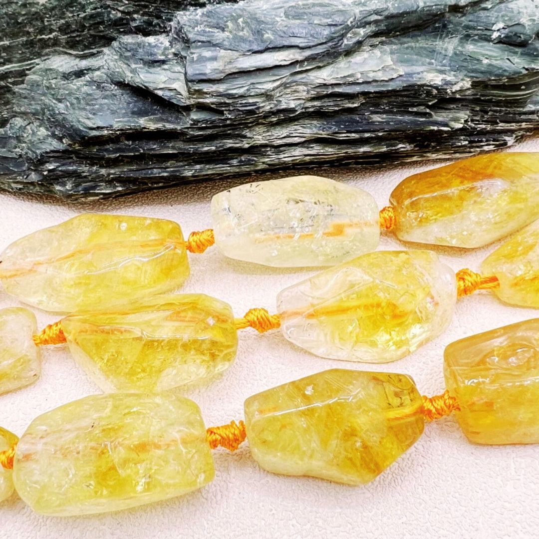 Go Deeper Large Natural Citrines Crystal Beads