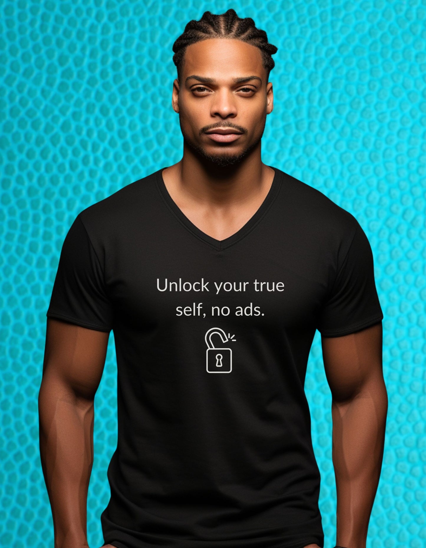 Unlock Your True Self, No Ads, Inspirational Quote V-neck Unisex T-Shirt