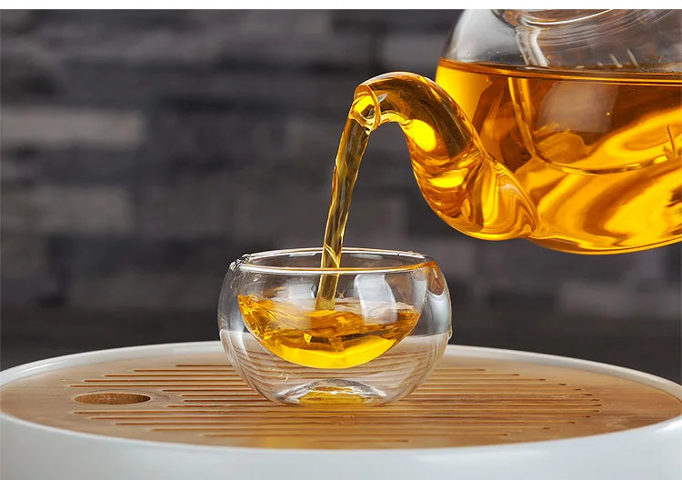 Go Deeper Exquisite Double-Layer Heat-Resistant Glass Tea Set