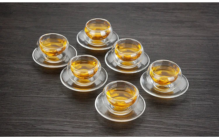 Go Deeper Exquisite Double-Layer Heat-Resistant Glass Tea Set