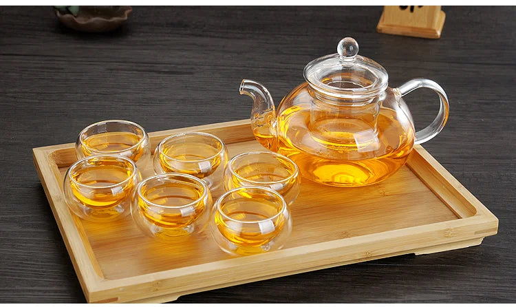 Go Deeper Exquisite Double-Layer Heat-Resistant Glass Tea Set
