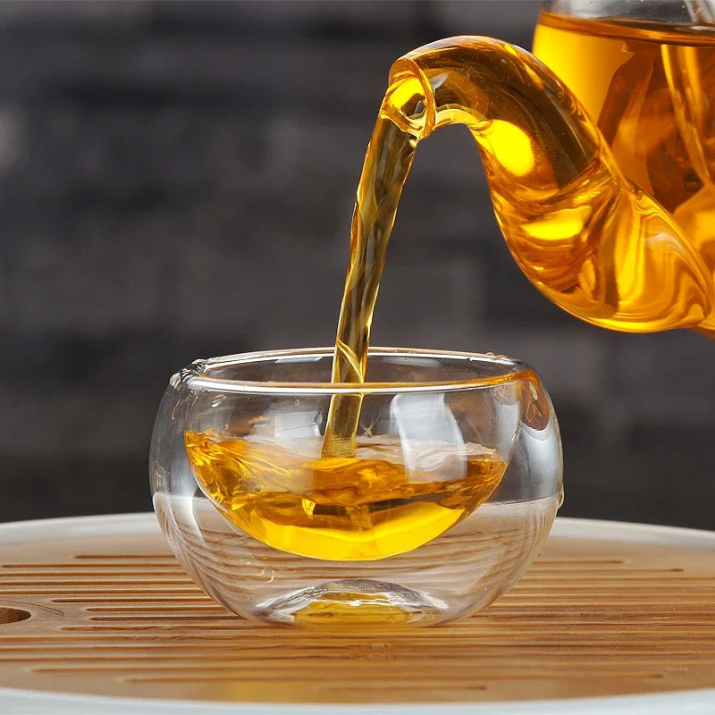 Go Deeper Exquisite Double-Layer Heat-Resistant Glass Tea Set