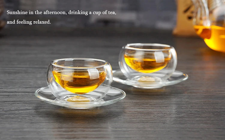 Go Deeper Exquisite Double-Layer Heat-Resistant Glass Tea Set