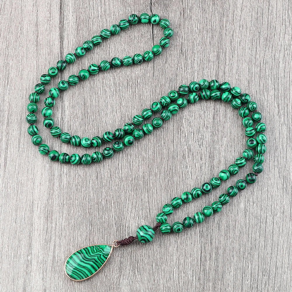 Go Deeper Natural Malachite Stone Prayer Beads