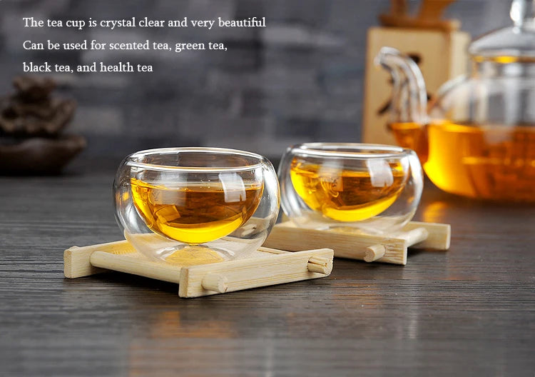 Go Deeper Exquisite Double-Layer Heat-Resistant Glass Tea Set