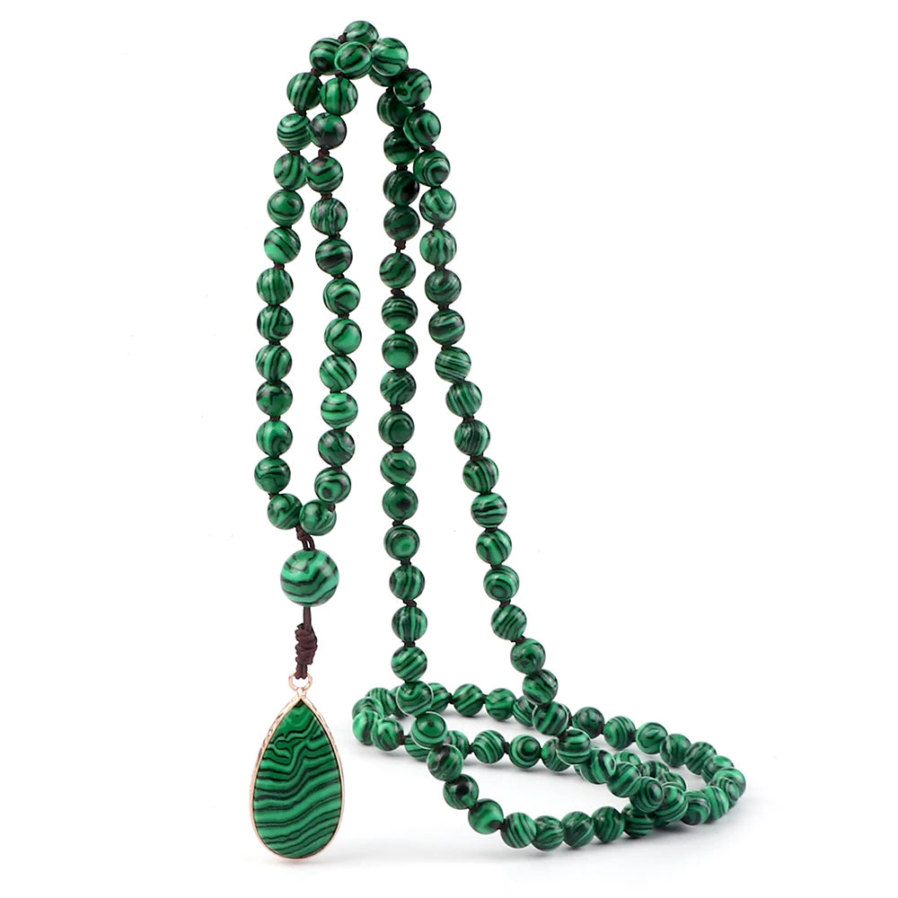 Go Deeper Natural Malachite Stone Prayer Beads