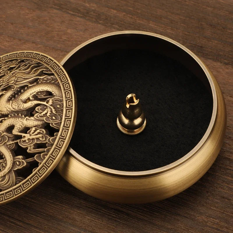 Go Deeper Luxurious Copper and Brass Incense Burner for Serene Aromatherapy
