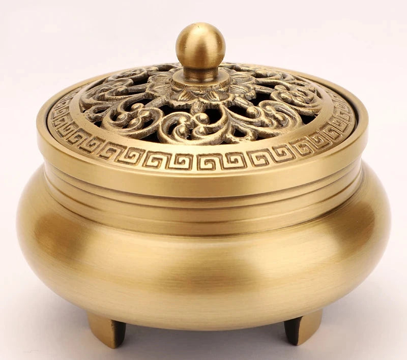 Go Deeper Luxurious Copper and Brass Incense Burner for Serene Aromatherapy
