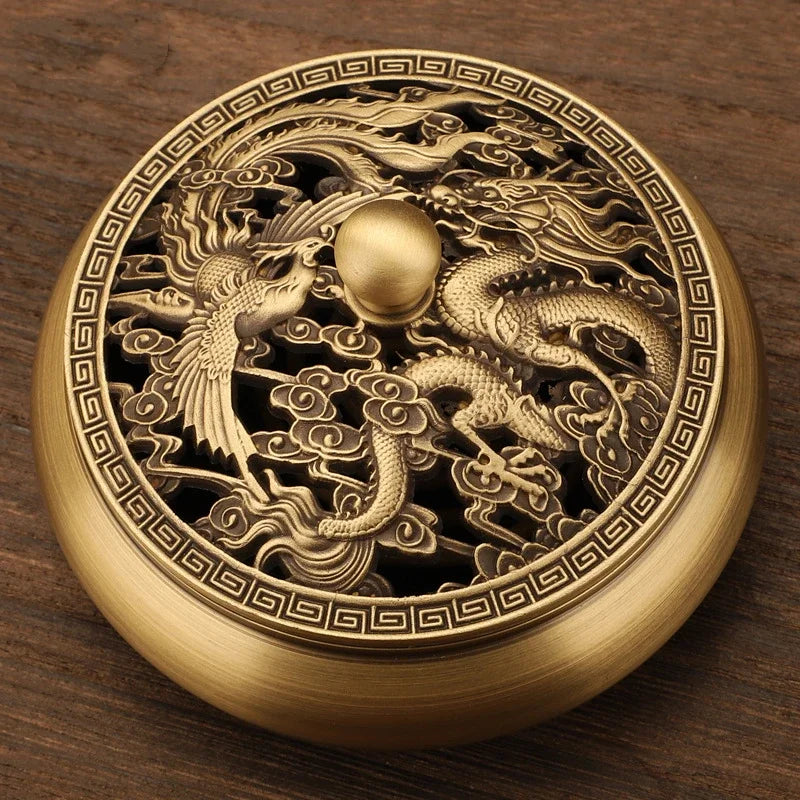 Go Deeper Luxurious Copper and Brass Incense Burner for Serene Aromatherapy
