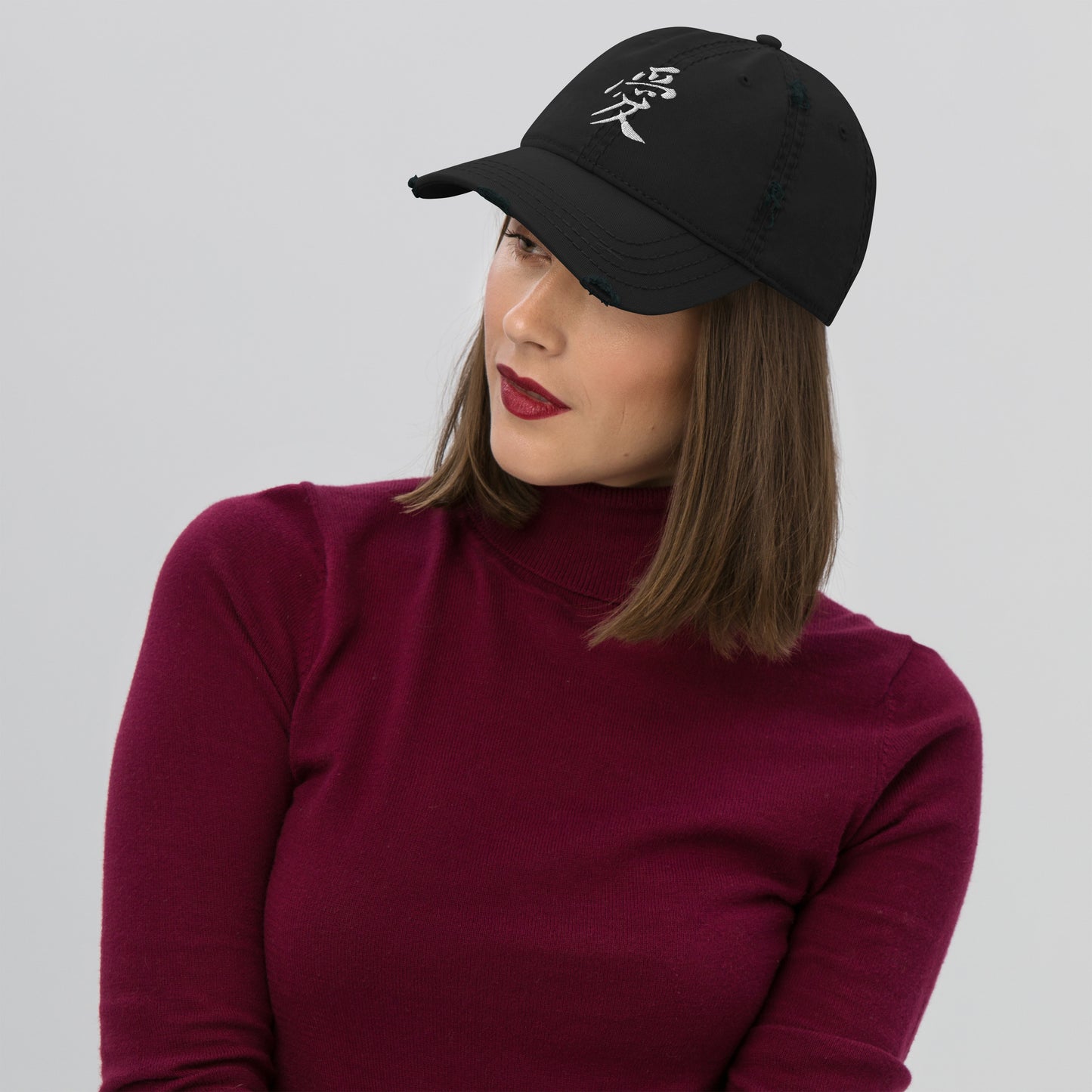 Calligraphy Love Traditional Chinese-designed Distressed Dad Hat