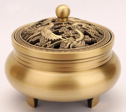 Go Deeper Luxurious Copper and Brass Incense Burner for Serene Aromatherapy